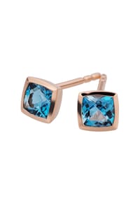 Orolino - Ohrringe 585/- Gold 2 Blautopas beh. - rot