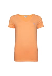 U.S. POLO ASSN. - T-Shirt Kurzarmshirt V-Neck - lachs