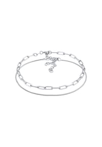 elli. PREMIUM - Armband Glieder Basic Schlangenkette 2Er Set 925 Silber - Gold