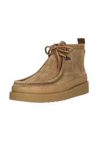 CLARKS® - Schnürstiefelette Wallabee FTR2 High aus weichem Veloursleder - 5232 Dark Sand Suede