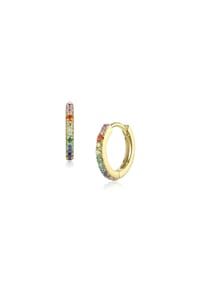 Fiocco JEWELRY - Rainbow Creolen Zirkonia bunt, 925 Sterling Silber - gelbgold