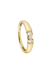 MONCARA - Damen Ring, 585er Gold, 7 Diamanten zus. ca. 0,15 Karat - Gelbgold