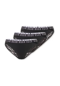 ELLE - Lace Brazilian Slip, 3er-Pack, Spitze, für Damen - 000 BLACK