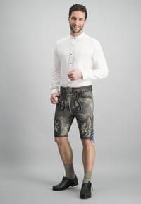 STOCKERPOINT - Trachtenlederhose Bayern Bua - grau antik gespeckt