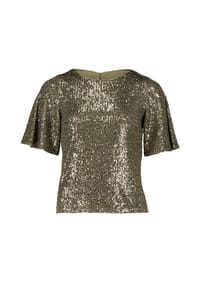 Vera Mont - Pailletten-Bluse mit Flügelärmeln - Deep Dahlia