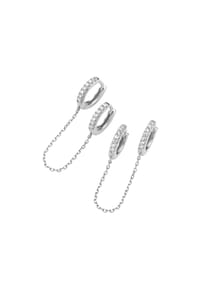 GIORGIO MARTELLO MILANO - Klappcreolen mit Zirkonia, Silber 925 - gold