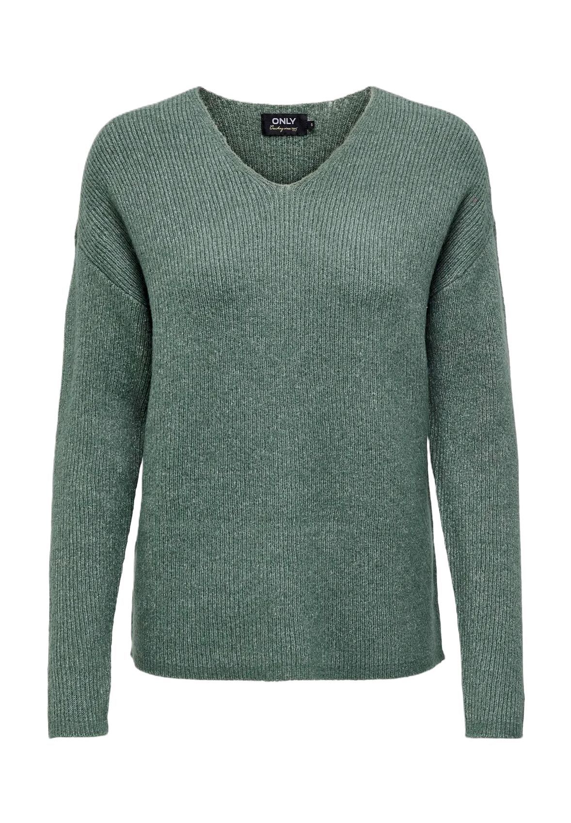 Only Damen Grau Pullover Mit V-Ausschnitt Aus Strick Für Camilla - Bild 7