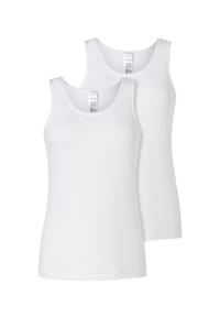 SCHIESSER - Damen Tops, 2er Pack - 2Pack Trägertops, Unterhemd, Stretch Cotton, uni - Schwarz