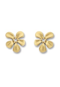 ONE ELEMENT - Zirkonia Blume Ohrringe Ohrstecker aus 925 Silber - silber