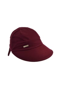 SEEBERGER - Baumwollstoff Schirmmütze mit Schleife 468796-0 - cassis