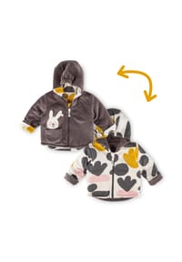 sigikid® - Wendejacke wattiert Schneehase ,  für Babys - grau