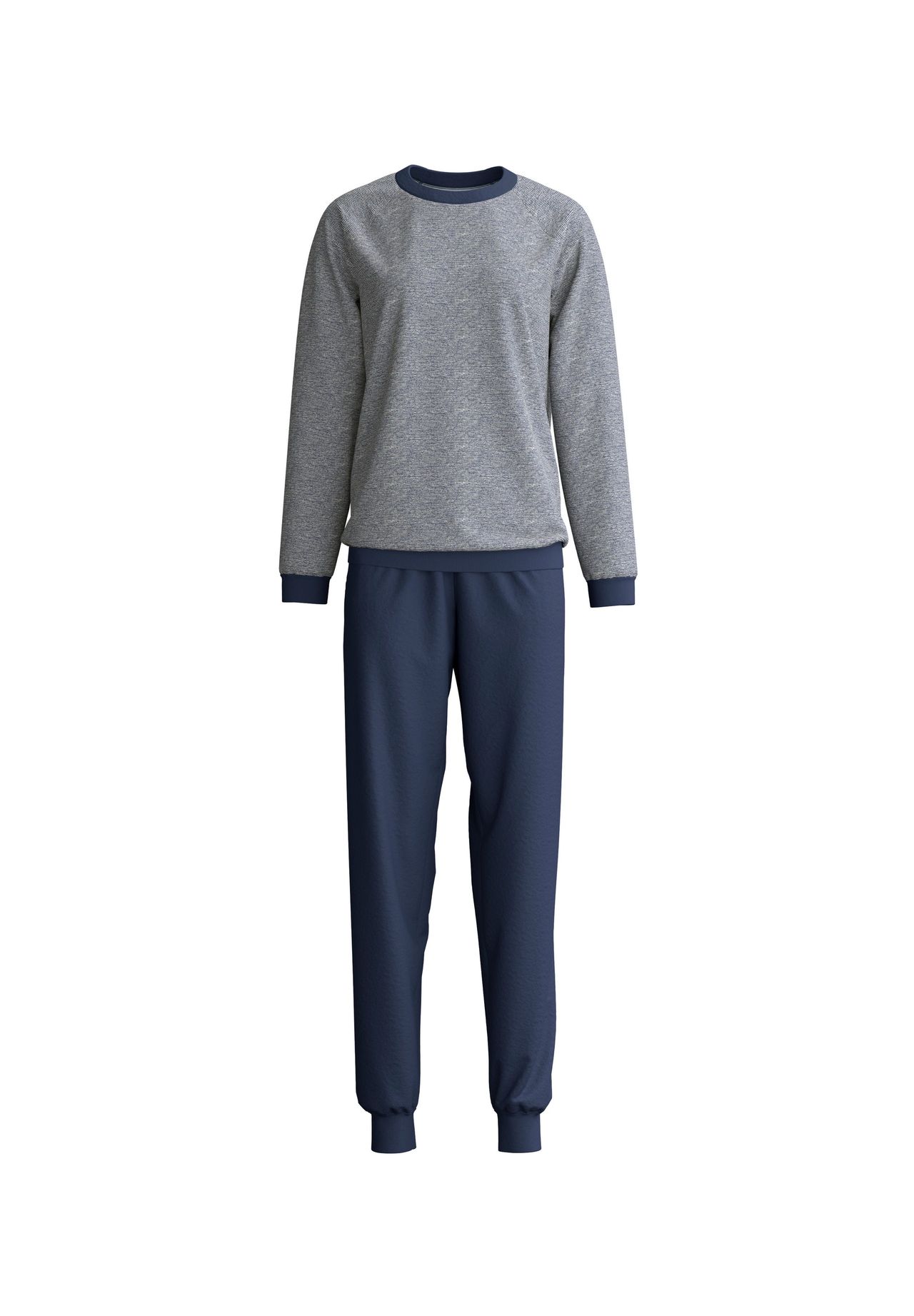 Calida Damen Blau Soft Dreams Bündchen-Pyjamafür M, Wärmt Angenehm Durch French-Terry Qualität - Bild 5