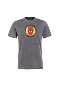 RE:COVERED - T-Shirt Marvel Spider-Man Circle  Charcoal mit kleinem Spider-Man-Print - Charcoal