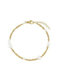 NOELANI - Damen Armband, Edelstahl mit Süßwasserperlen - GOLD