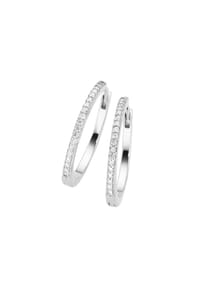 GIORGIO MARTELLO MILANO - Klappcreolen mit Zirkonia, Silber 925 - weiß