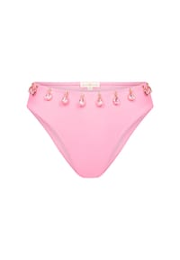 MODA MINX - Bikinihose Hera Fixed Droplet High Waist Bikini Bottom mit tollen Muschel-Elementen - pink