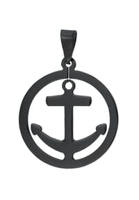 Adelia's - Adelia's stylischer Anker Anhänger aus Edelstahl - Schwarz