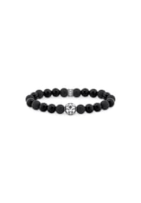 Thomas Sabo Rebel Wolf - Beads-Armband aus Obsidian Silber - silberfarben