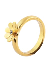 Adelia's - Damen Edelstahl Ring Verlobungsring Herz mit funkelnden Similisteinen Ringweite 60 - gold