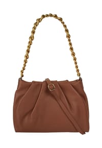 Samantha Look - Umhängetasche Echt Leder, Made In Italy - cognac