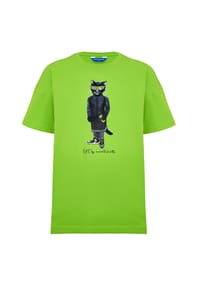 CAT by manii'ta lacitta - Grün bedrucktes T-Shirt Sportkatze - grün