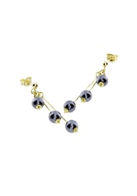 OSTSEE-SCHMUCK® - Ohrhänger , Kugel 6 mm Hämatit , Gold 333/000 - gold