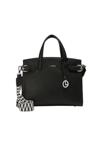L.CREDI Isante - Shopper, Metallic-Details, zweifarbige Schulterriemen, für Damen - BLACK