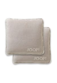 JOOP! - Kissenhülle, 2er Pack - UDF Doubleface, 50x50 cm, Logo - Beige