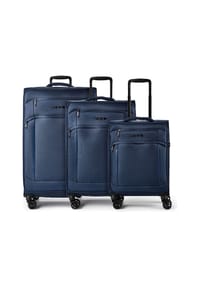 d & n® Travel Line 9804 - Travel Line 9804 4 Rollen Kofferset 3-teilig mit Dehnfalte - dark blue