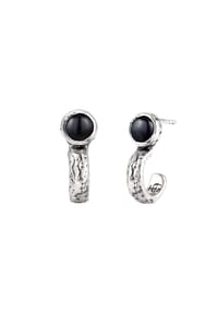 HAZE & GLORY - Ohrringe Ohrstecker Onyx Schwarz 925 Sterling Silber - Silber