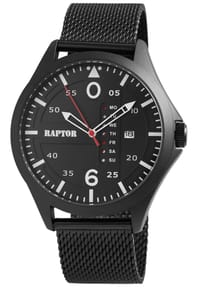 RAPTOR Raptor - Herren Quarz Armbanduhr Zayn mit Edelstahl-Mesharmband - 3 ATM - Mineralglas - grün-silber