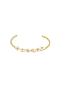 Adelia's - Goldfarbene Armspange aus Edelstahl mit Perlenoptik - goldfarben