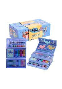 Disney - Disney Lilo & Stitch Malkasten mit Schublade Kinder Malset ab 3 Jahren - Blau 26x9,5x13,5 cm