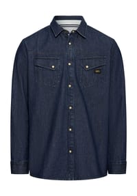 GLOBETROTTER - Jeanshemd, Langarm, Kent, für Herren - 1 STONE WASHED