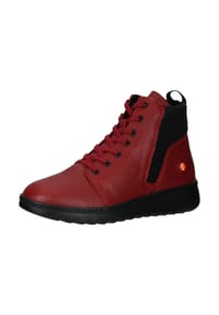 softinos® - Leder Stiefelette - Rot/Schwarz