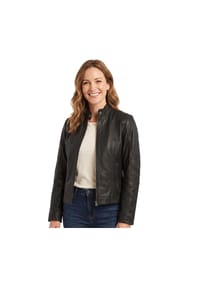MADDOX - MADDOX - Damen Lederjacke Biker Lammleder schwarz matt - schwarz