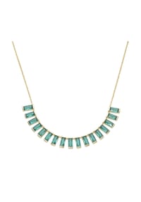 GIORGIO MARTELLO MILANO - Collier Mittelteil grüne Kristallsteine, vergoldet, Silber 925 - grün