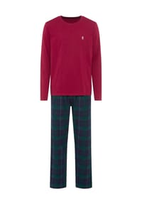 MANGUUN - Schlafanzug, Baumwolle, für Herren - 0  ROT/NAVY/GRÜN