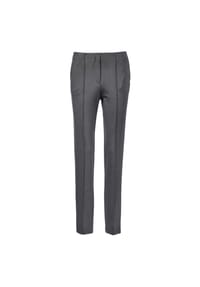 GOLDNER - Moderne Hose LOUISA mit streckenden Biesen - aubergine