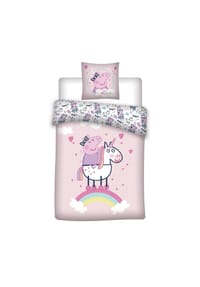 COFI - Peppa Pig Bettwäsche-Set – 1x Deckenbezug 140x200 & 1x Kissenbezug - Pink 140X200+65X65CM