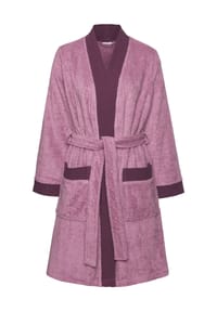 vivance dreams - Bademantel, Baumwolle, Bindegürtel, für Damen - MAUVE&DKLILA