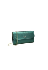 collezione alessandro® - Clutch Eleganz aus Leder, mit separaten Fächern - blau