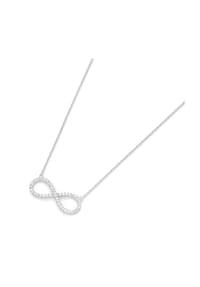 GIORGIO MARTELLO MILANO - Collier Infinity (Unendlichkeit) mit Zirkonia Steinen, Silber 925 - silber