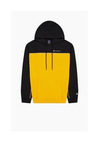 Champion® - Pullover Fleece-Kapuzenpullover mit Farbblockoptik - schwarz