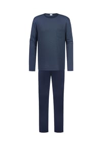 mey - Pyjama, Streifen, für Herren - blau