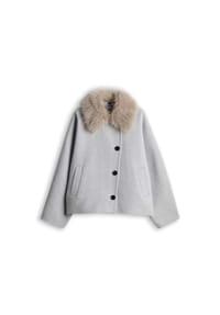 OPUS - Winterjacke, Fellkragen, für Damen - 8056 HAZY FOG MEL.