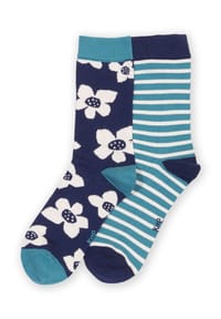 KITE - Damen Paper Petals Socken Bio-Baumwolle - Blau