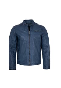 JILANI - Herren Lederjacke Lammnappa blau - blau