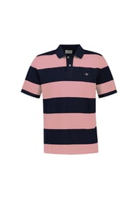 GANT - Herren Poloshirt - BLOCK STRIPE POLO, Kurzarm, Knopfleiste, Logo, gestreift - Blau (Evening Blue)