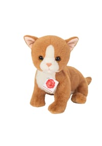 HERMANN Teddy COLLECTION® - Kuscheltier Babykatze, Katze, Rot Orange, 24 cm - grau